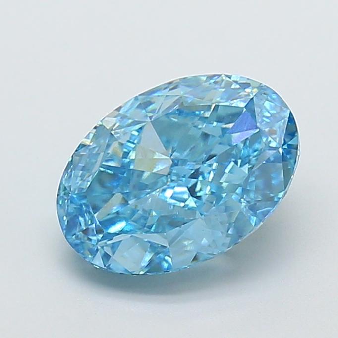 4.04 Ct. Fancy Vivid  Blue Oval Lab Grown Diamond