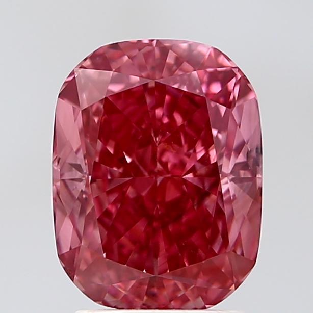 3.02 Ct. Fancy Vivid Pink Cushion Lab Grown Diamond