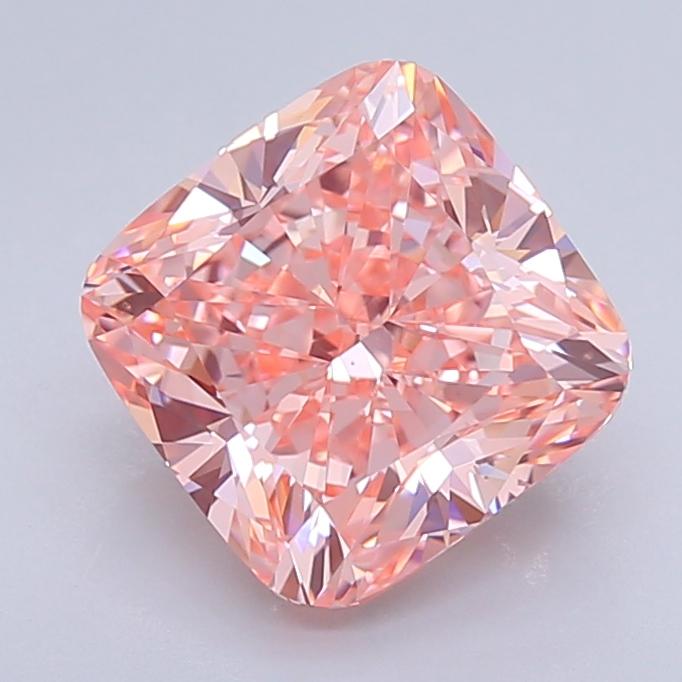 3.48 Ct. Fancy Vivid Pink Cushion Lab Grown Diamond
