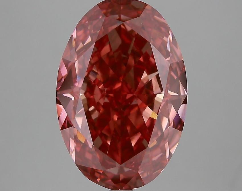 6.45 Ct. Fancy Vivid  Pink Oval Lab Grown Diamond