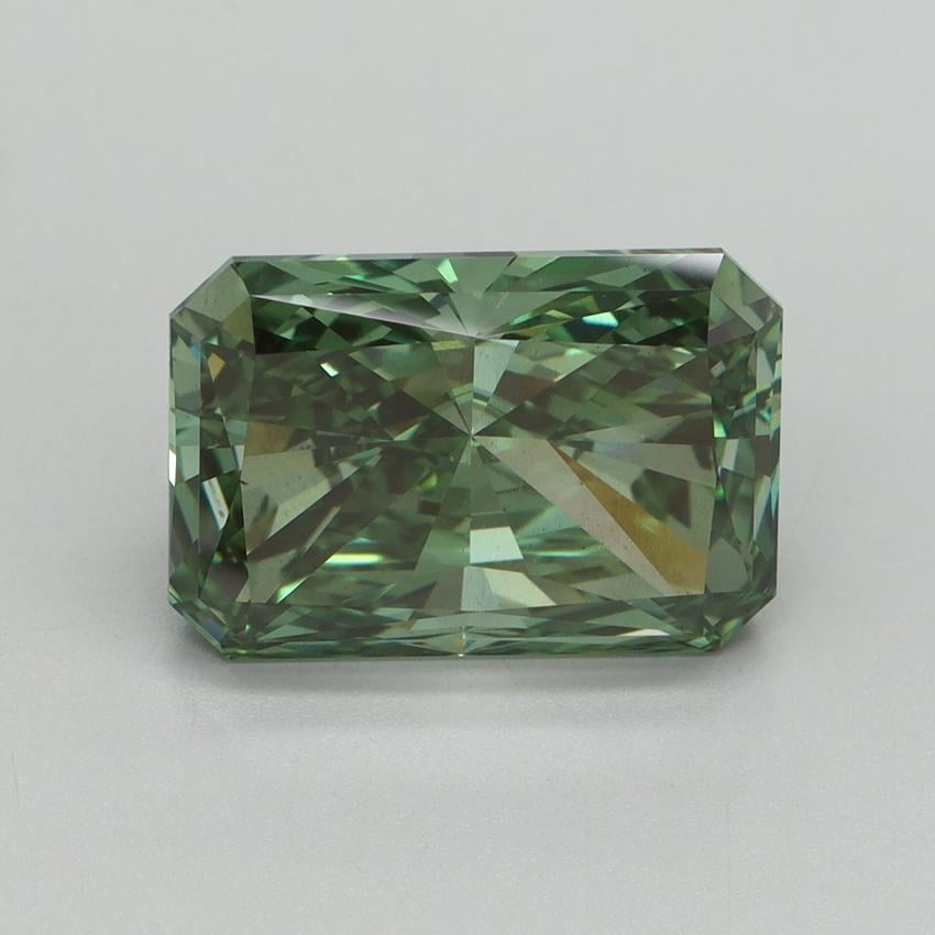 5.16 Ct. Fancy Vivid Pacific Green Radiant Lab Grown Diamond