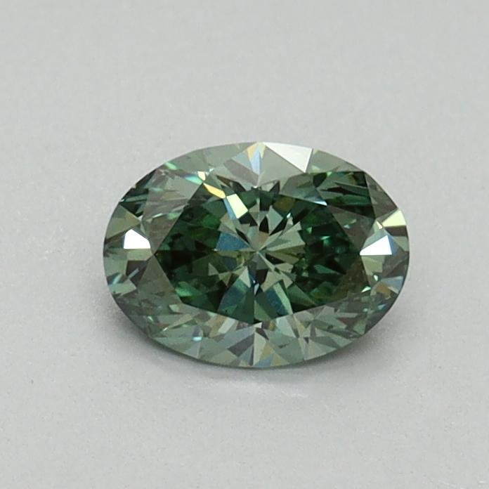 0.44 Ct. Fancy Vivid Green Oval Lab Grown Diamond