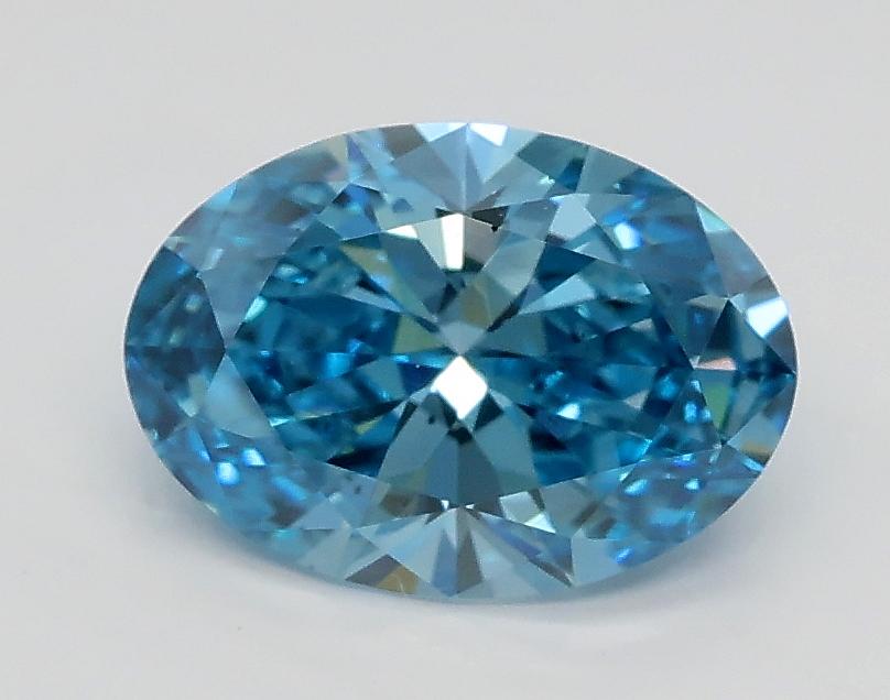 1.05 Ct. Fancy Vivid Blue Oval Lab Grown Diamond