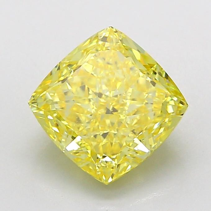 2.54 Ct. Fancy Vivid  Yellow Cushion Lab Grown Diamond