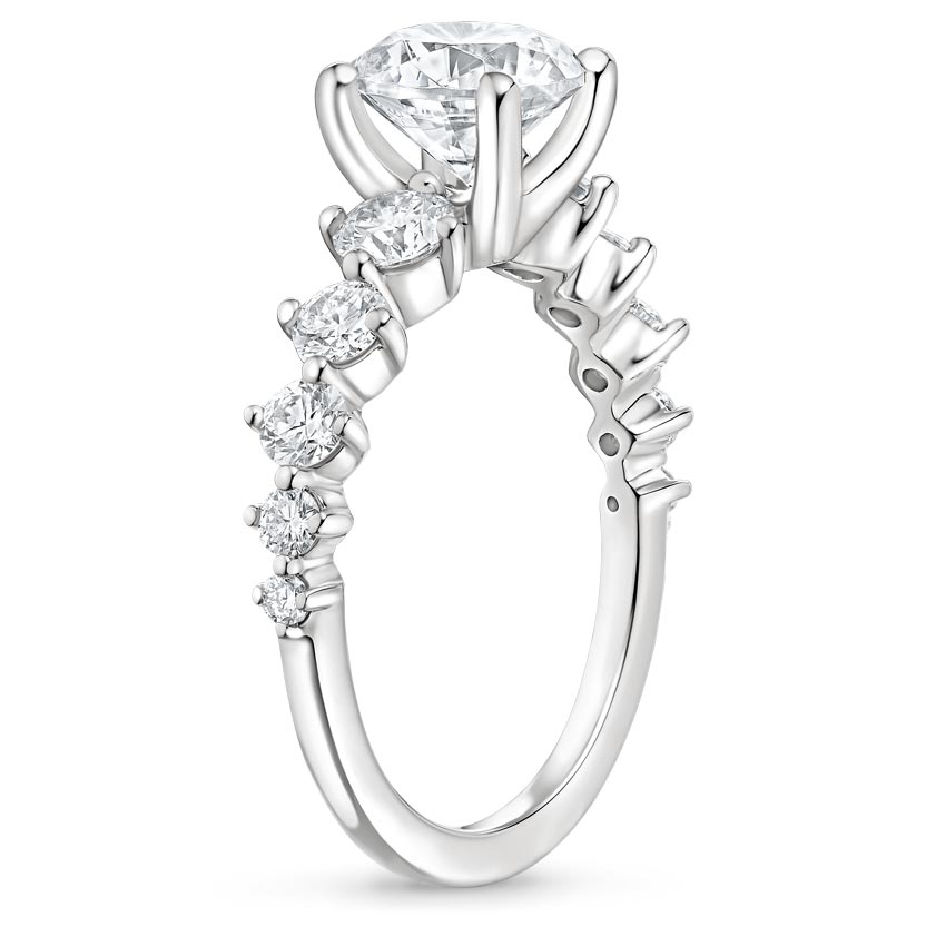 18K White Gold Echo Diamond Ring, large side view