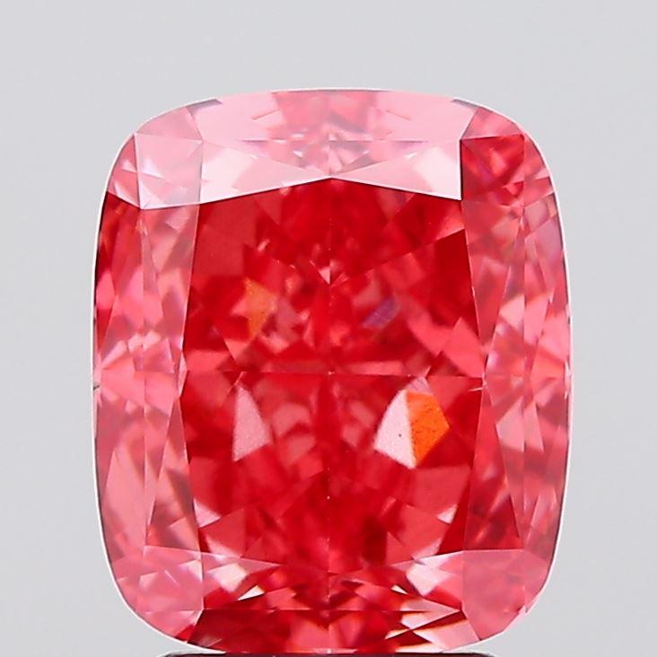 3.59 Ct. Fancy Vivid Pink Cushion Lab Grown Diamond