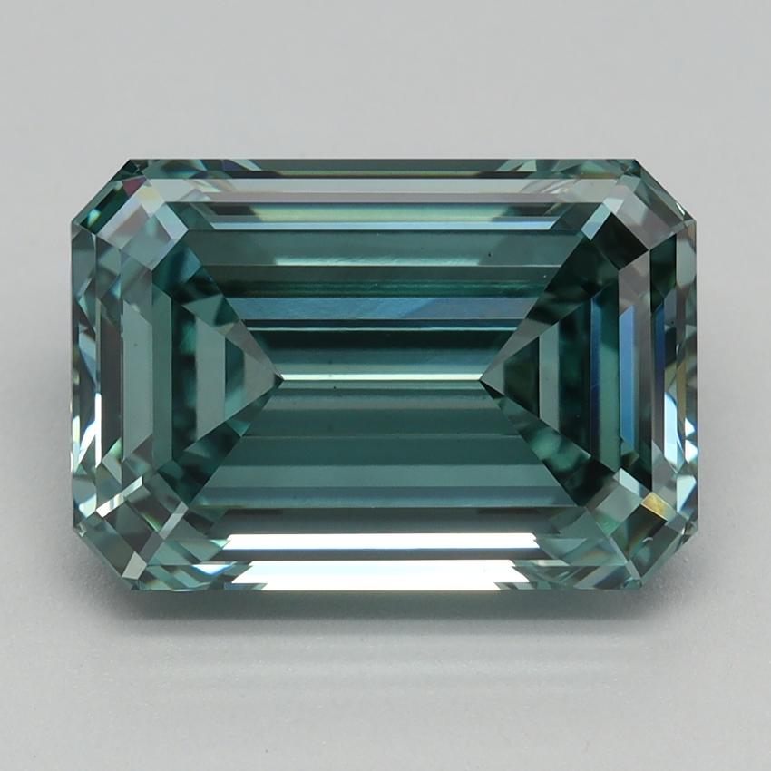 2.83 Ct. Fancy Vivid Bluish Green Emerald Lab Grown Diamond