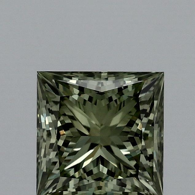 1.10 Ct. Fancy Vivid Green Princess Lab Grown Diamond