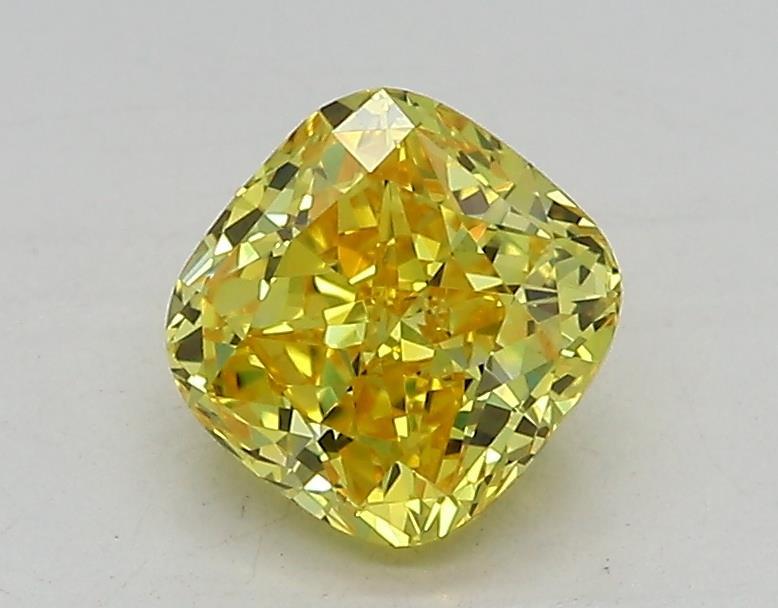 1.02 Ct. Fancy Vivid Yellow Cushion Lab Grown Diamond