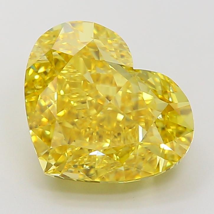 7.02 Ct. Fancy Vivid Yellow Heart Lab Grown Diamond