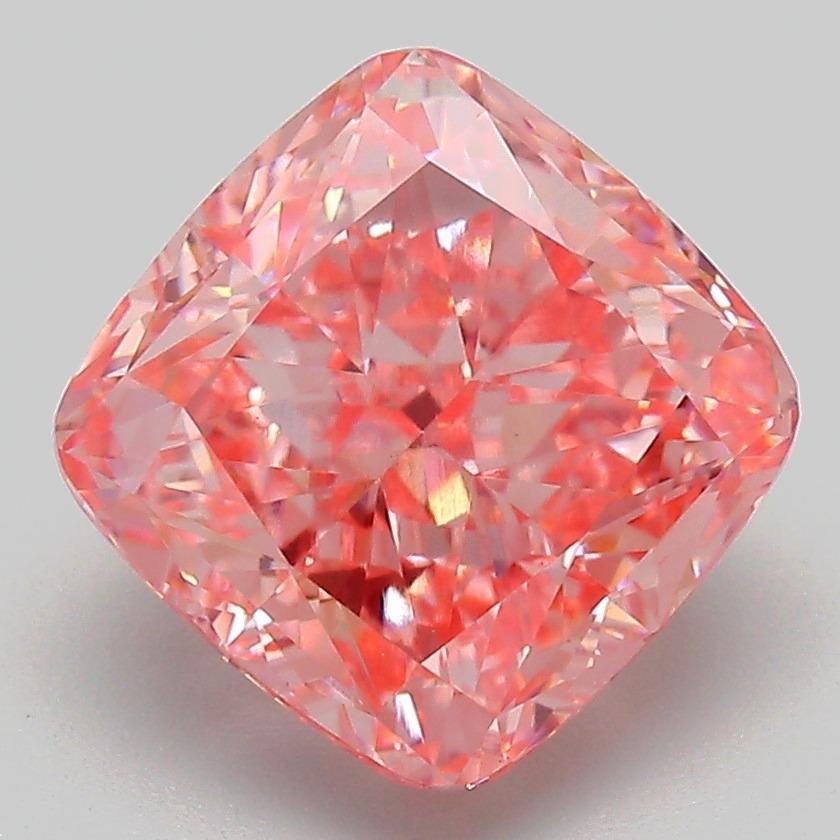 4.16 Ct. Fancy Vivid Pink Cushion Lab Grown Diamond