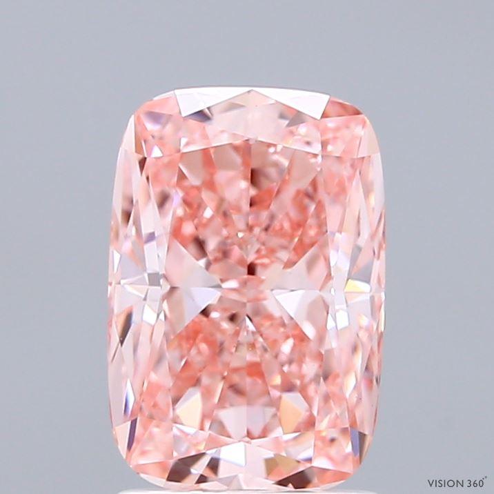 2.04 Ct. Fancy Vivid Pink Cushion Lab Grown Diamond