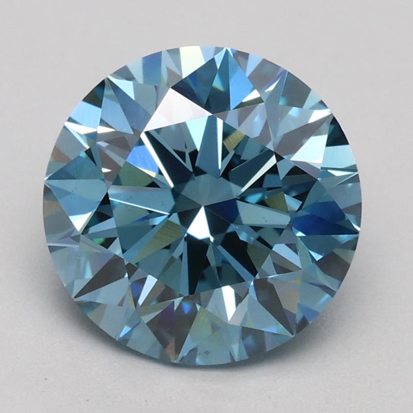 2.03 Ct. Fancy Vivid Blue Round Lab Grown Diamond