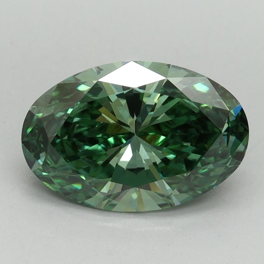 2.08 Ct. Fancy Vivid Pacific Green Oval Lab Grown Diamond