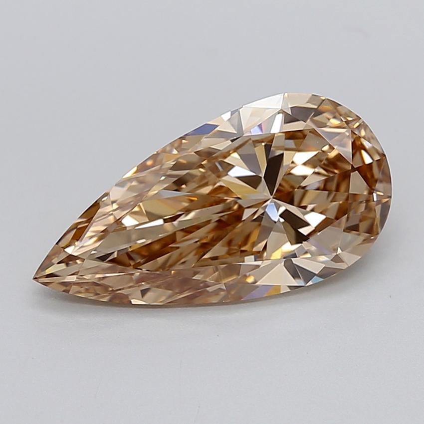 3.07 Ct. Light  Brown Pear Lab Grown Diamond