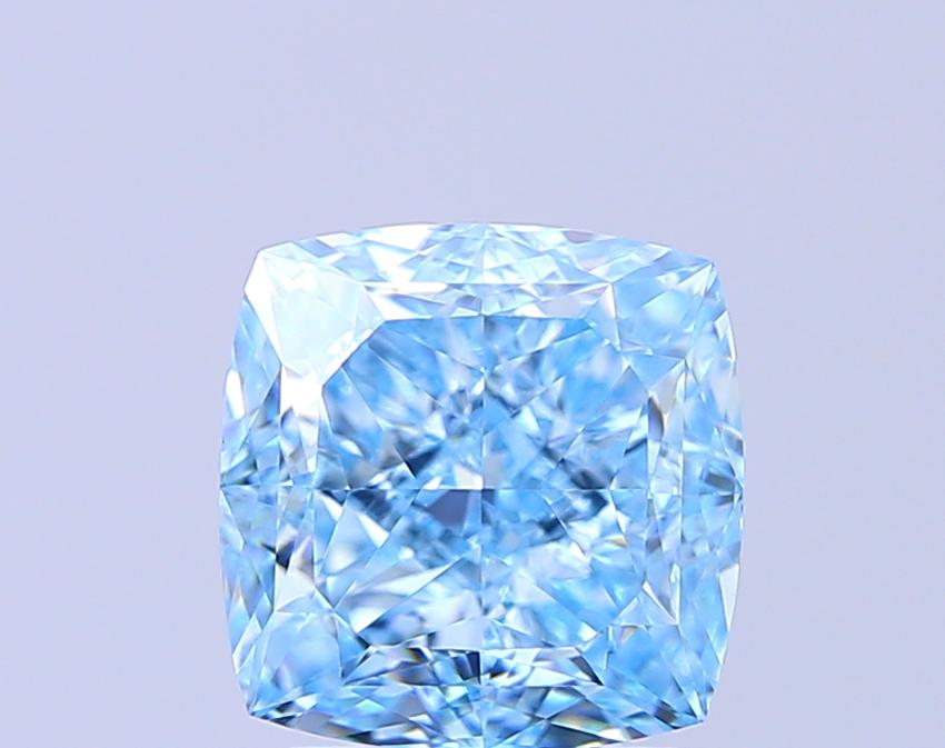 3.10 Ct. Fancy Vivid  Blue Cushion Lab Grown Diamond