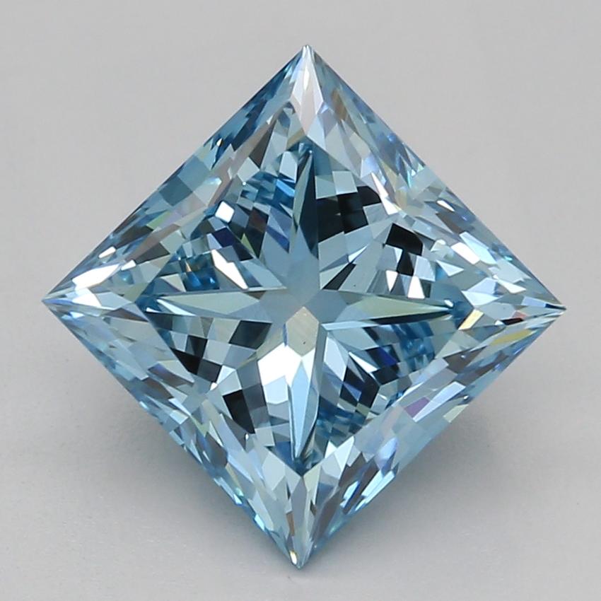 1.59 Ct. Fancy Vivid Blue Princess Lab Grown Diamond