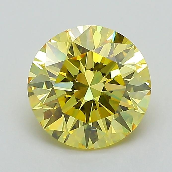 1.34 Ct. Fancy Intense Yellow Round Lab Grown Diamond