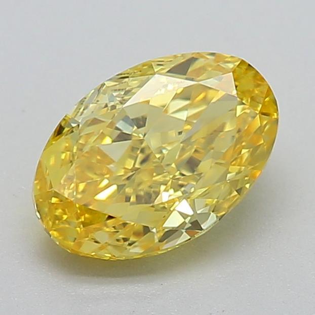0.81 Ct. Fancy Vivid Yellow Oval Lab Grown Diamond