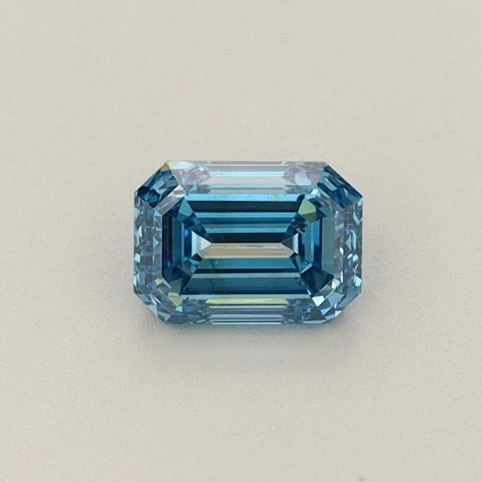 0.39 Ct. Fancy Vivid Blue Emerald Lab Grown Diamond