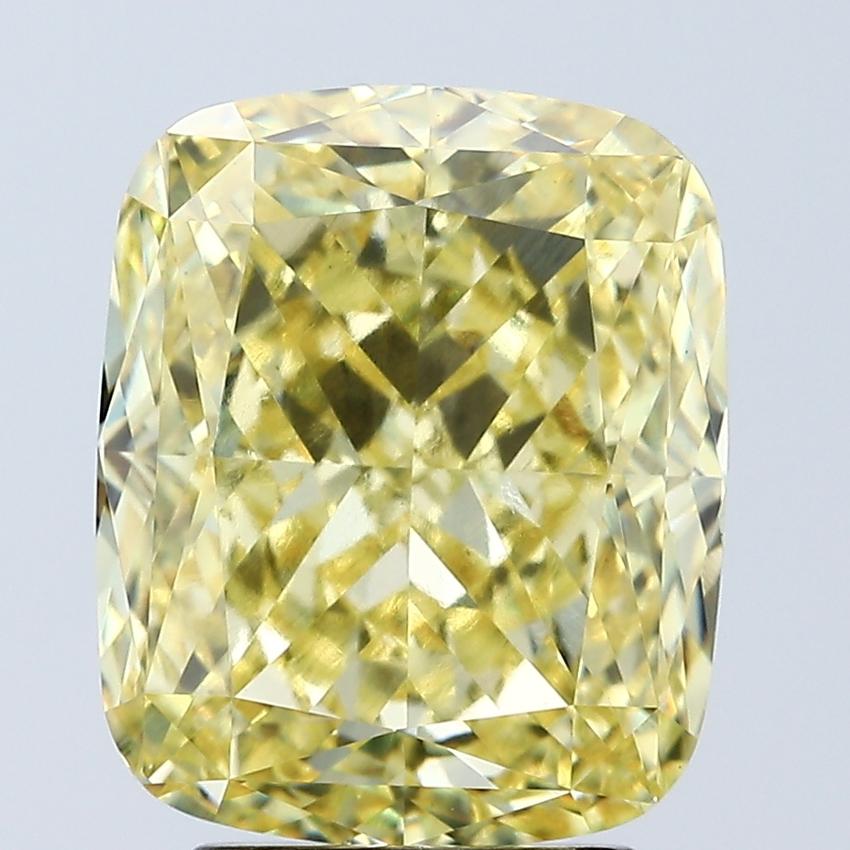 4.10 Ct. Fancy Vivid Yellow Cushion Lab Grown Diamond