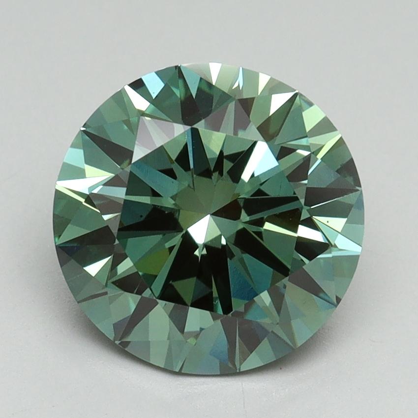 3.00 Ct. Fancy Vivid Green Round Lab Grown Diamond