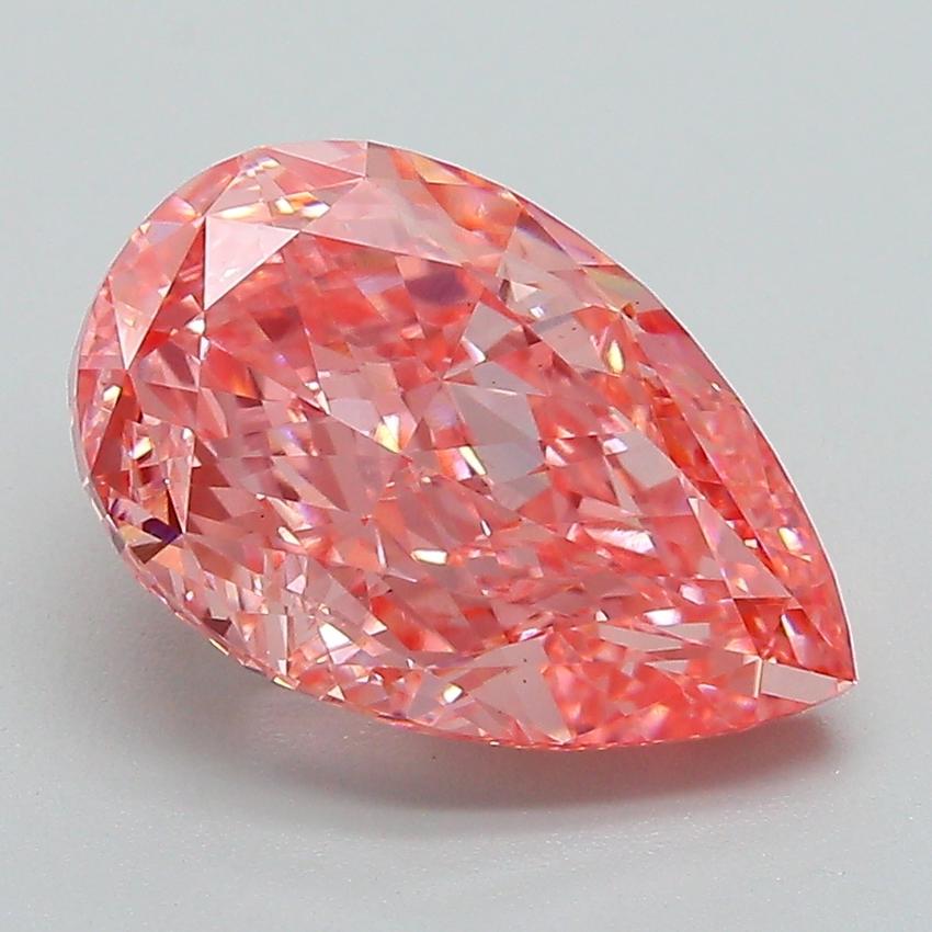 3.55 Ct. Fancy Vivid Pink Pear Lab Grown Diamond