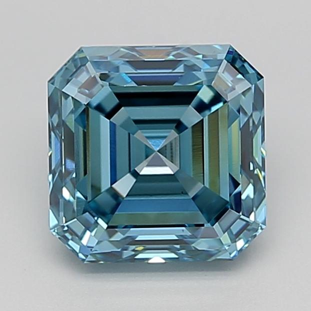 3.13 Ct. Fancy Vivid  Blue Asscher Lab Grown Diamond