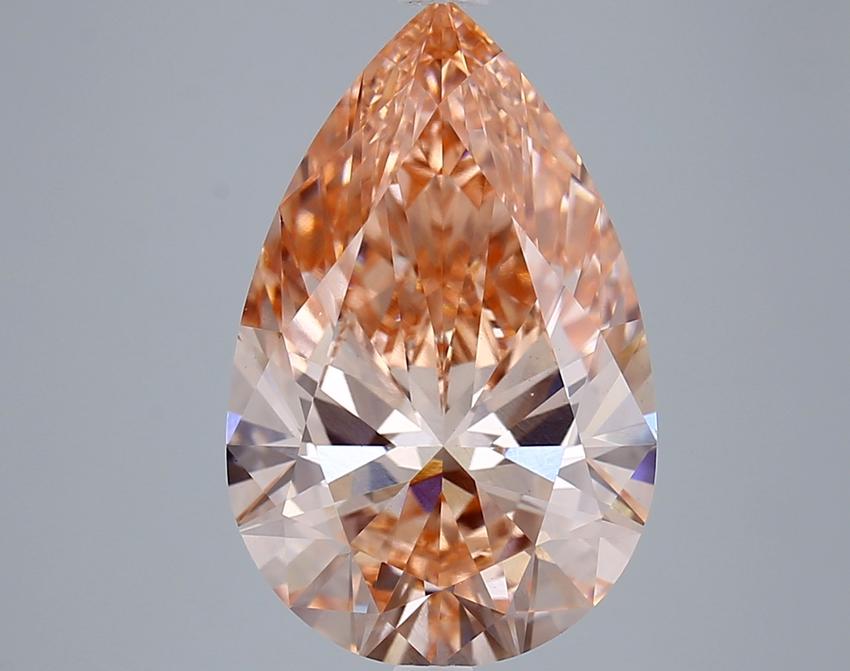 6.03 Ct. Fancy Intense  Pink Pear Lab Grown Diamond