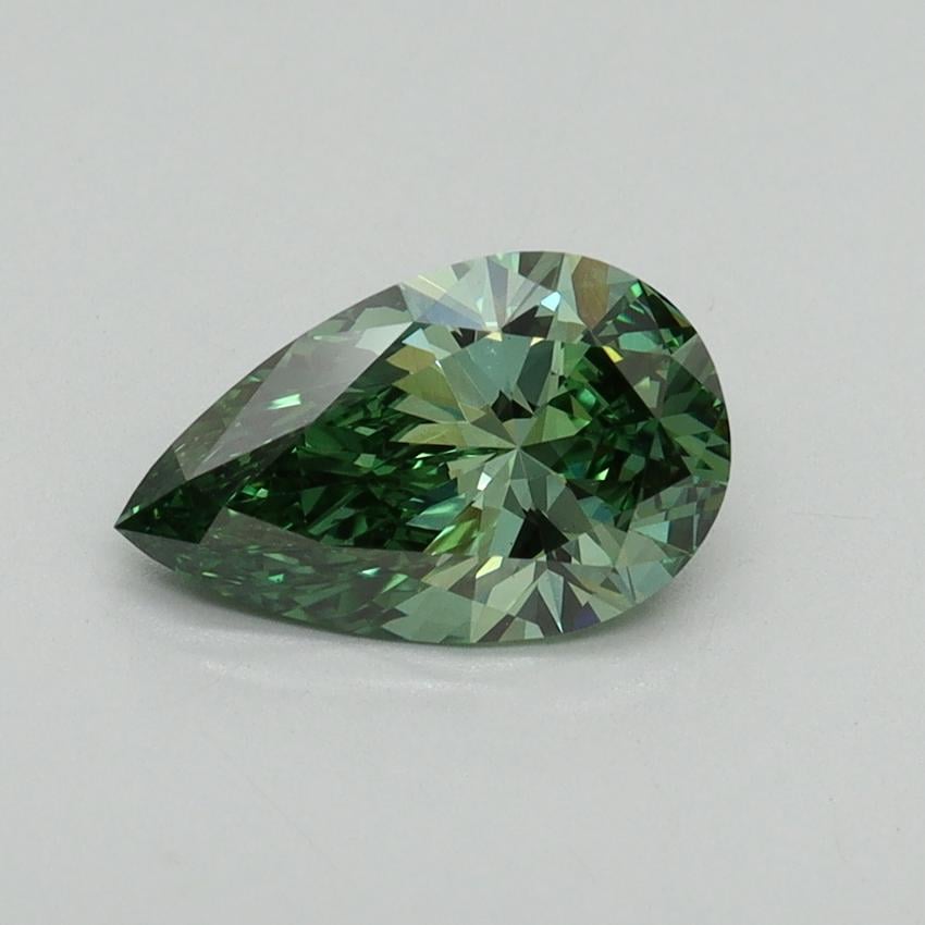 1.18 Ct. Fancy Vivid Pacific Green Pear Lab Grown Diamond
