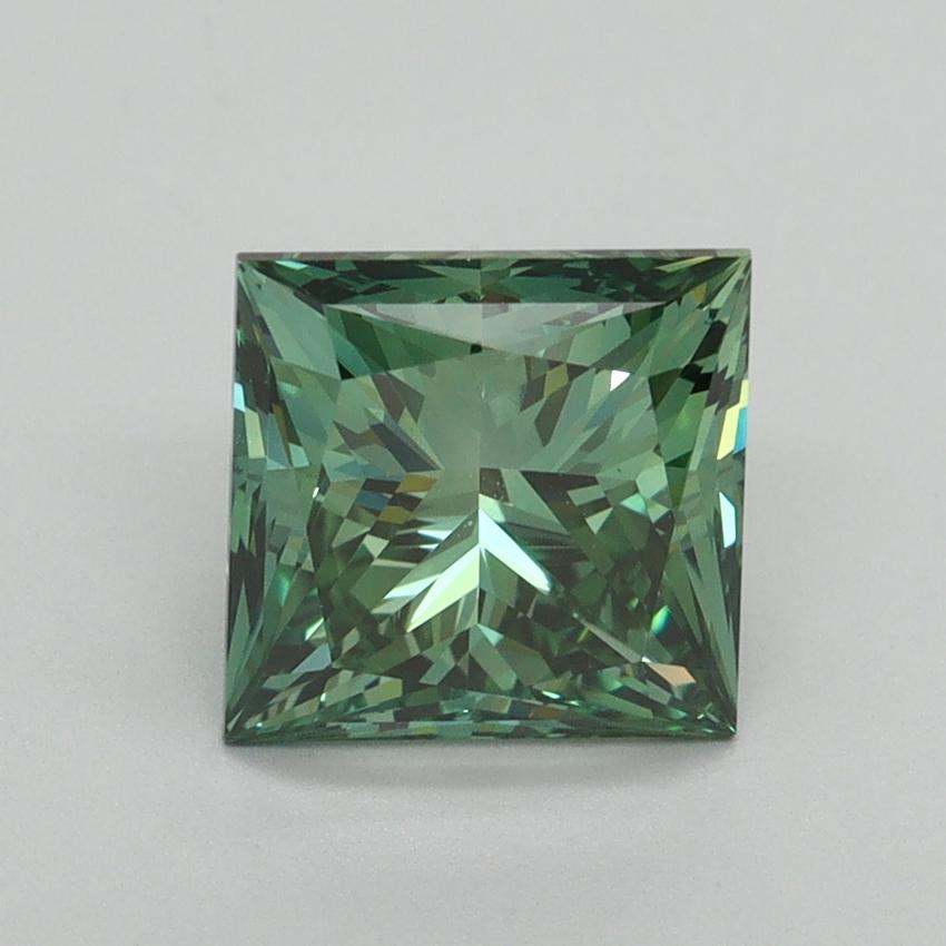 2.12 Ct. Fancy Vivid Pacific Green Princess Lab Grown Diamond