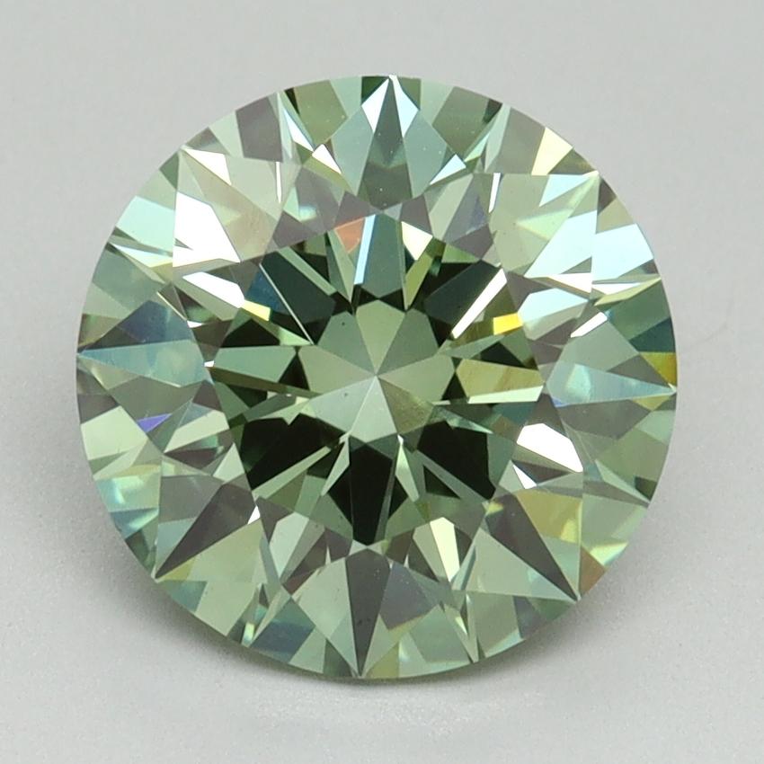 2.73 Ct. Fancy Vivid Green Round Lab Grown Diamond