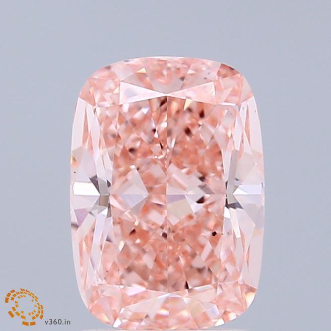 2.02 Ct. Fancy Vivid  Pink Cushion Lab Grown Diamond