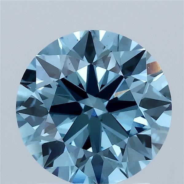 2.02 Ct. Fancy Vivid Blue Round Lab Grown Diamond