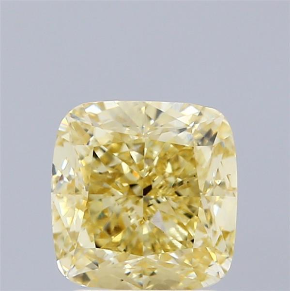 2.21 Ct. Fancy Intense Yellow Cushion Lab Grown Diamond