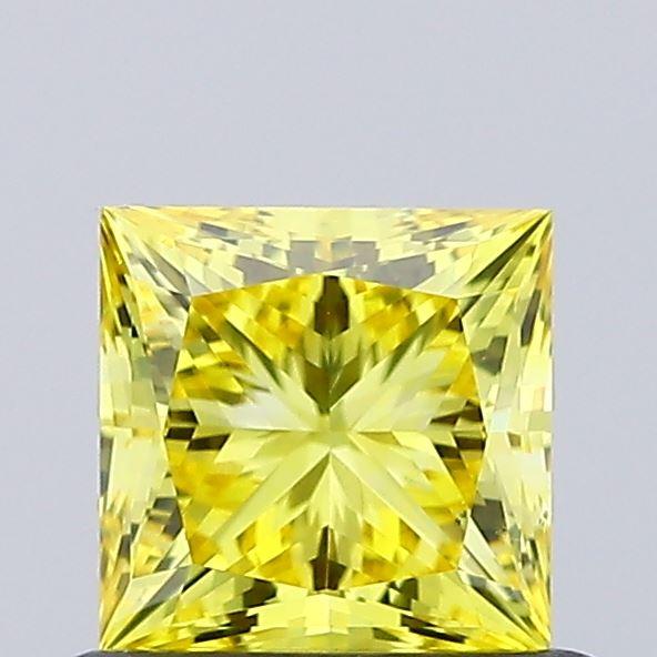 0.64 Ct. Fancy Vivid Yellow Princess Lab Grown Diamond