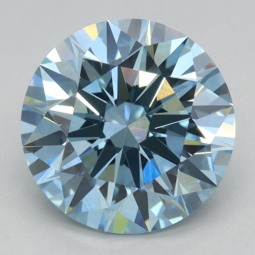 2.10 Ct. Fancy Vivid Blue Round Lab Grown Diamond