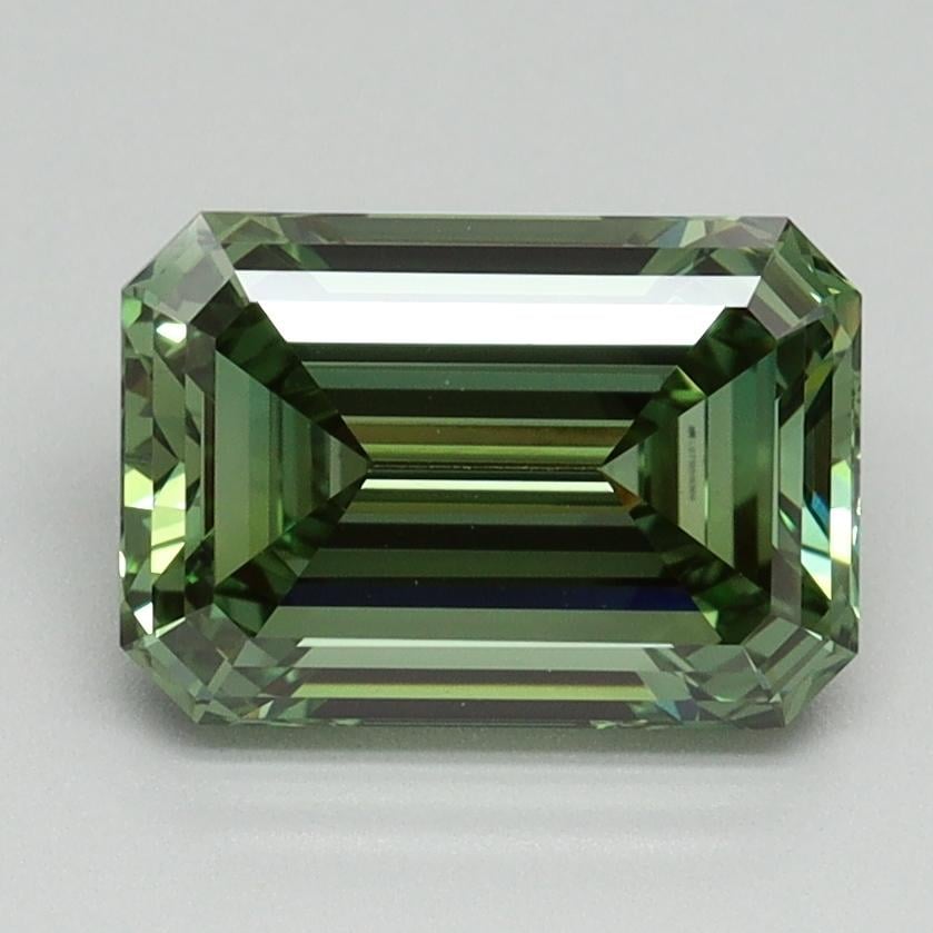2.22 Ct. Fancy Vivid Green Emerald Lab Grown Diamond