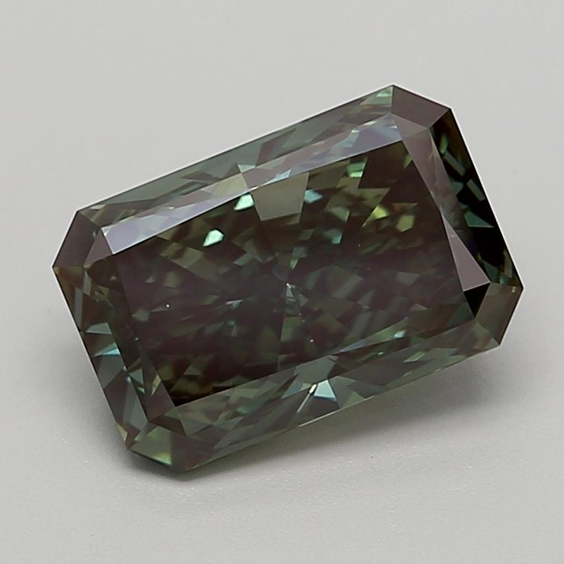 4.00 Ct. Fancy Deep  Green Radiant Lab Grown Diamond