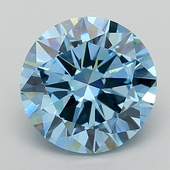 4.00 Ct. Fancy Vivid  Blue Round Lab Grown Diamond