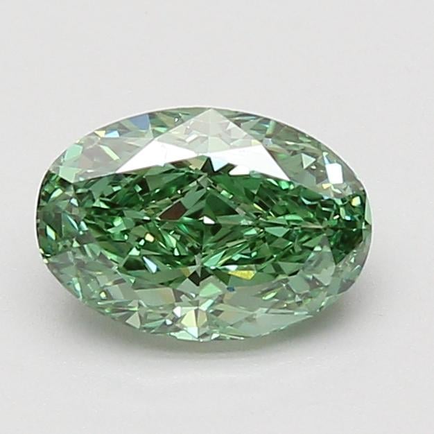 1.44 Ct. Fancy Vivid Green Oval Lab Grown Diamond