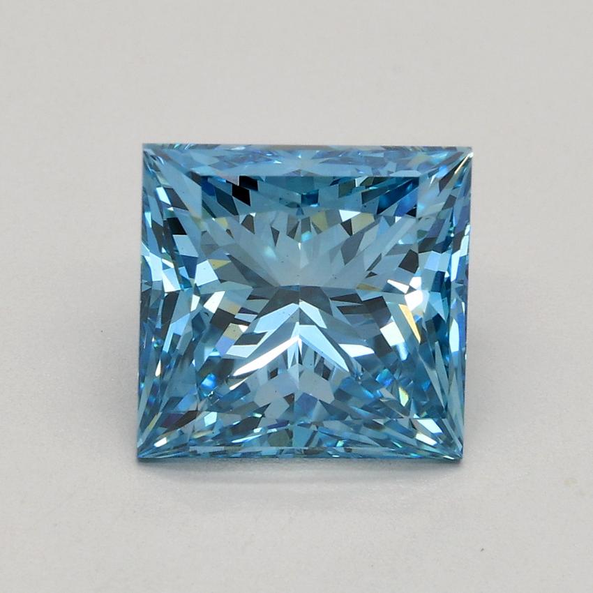 2.58 Ct. Fancy Vivid Blue Princess Lab Grown Diamond
