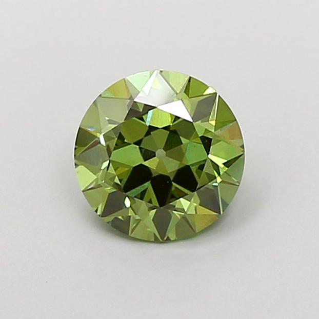 1.08 Ct. Fancy Vivid Green Round Lab Grown Diamond