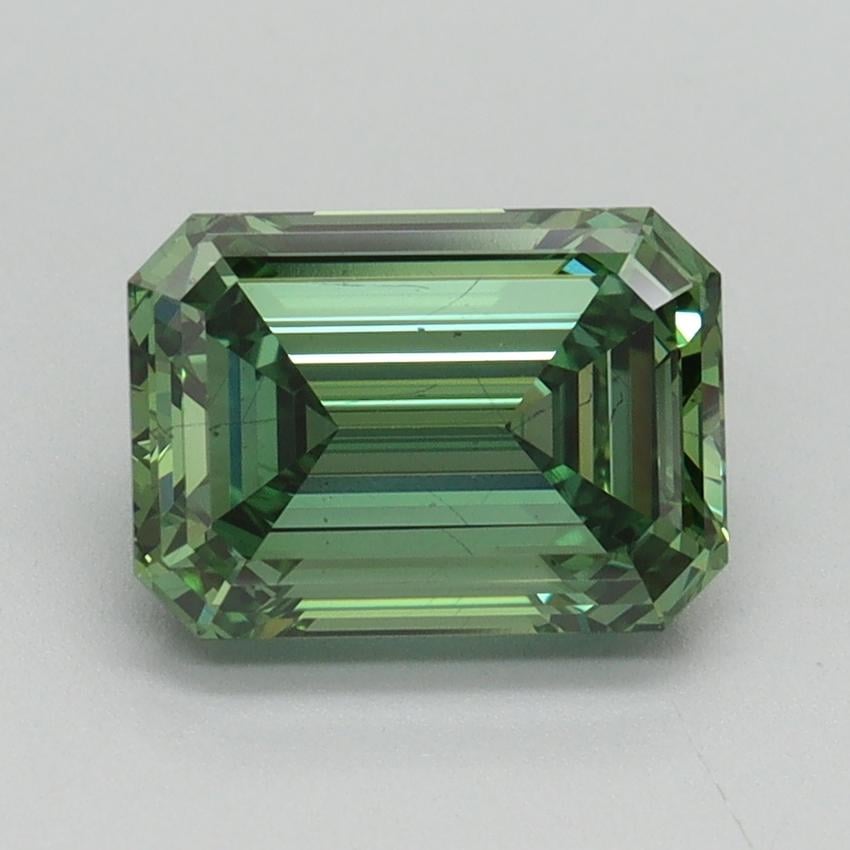 2.04 Ct. Fancy Vivid Pacific Green Emerald Lab Grown Diamond