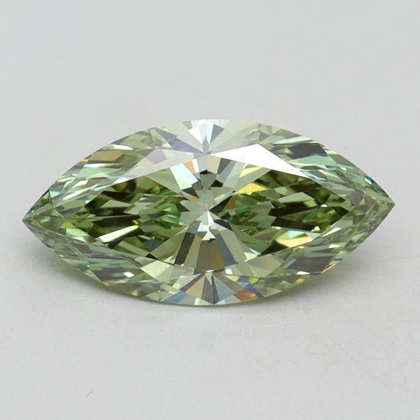 1.53 Ct. Fancy Vivid Green Marquise Lab Grown Diamond
