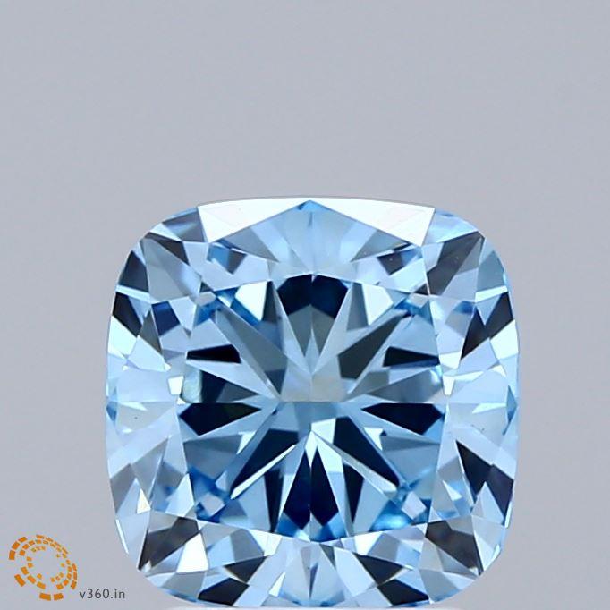 2.23 Ct. Fancy Vivid Blue Cushion Lab Grown Diamond