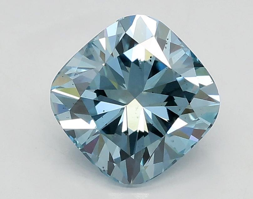 1.40 Ct. Fancy Intense Greenish Blue Cushion Lab Grown Diamond