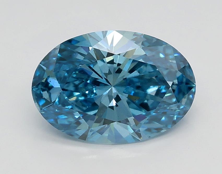 1.57 Ct. Fancy Vivid Blue Oval Lab Grown Diamond