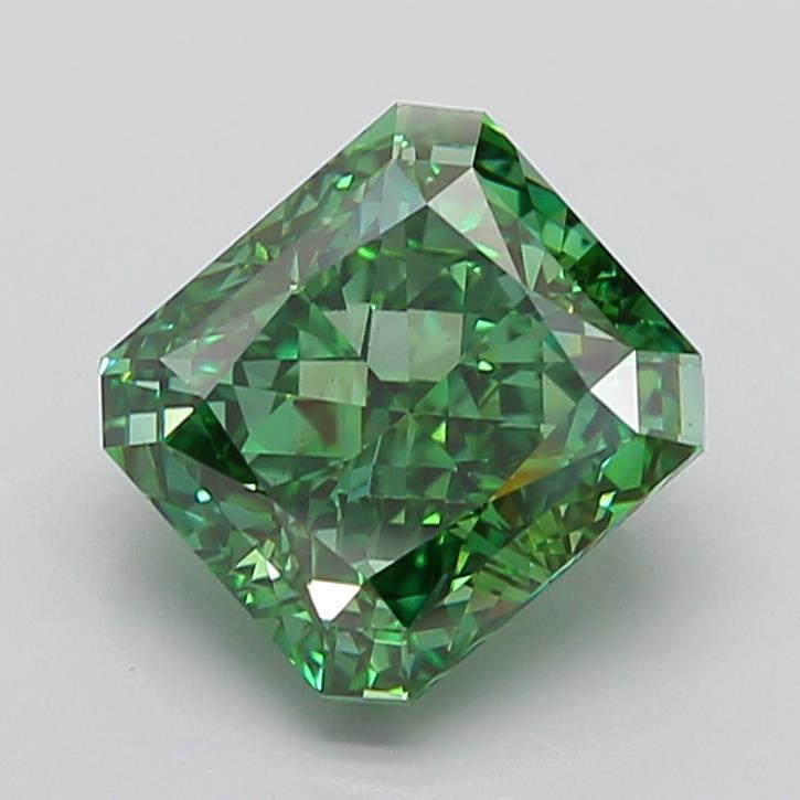 6.28 Ct. Fancy Vivid Green Radiant Lab Grown Diamond