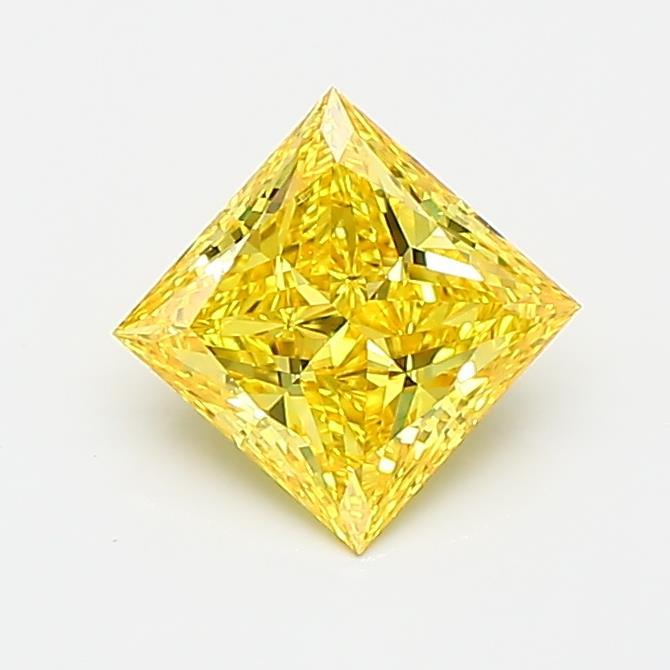 0.65 Ct. Fancy Vivid Yellow Princess Lab Grown Diamond